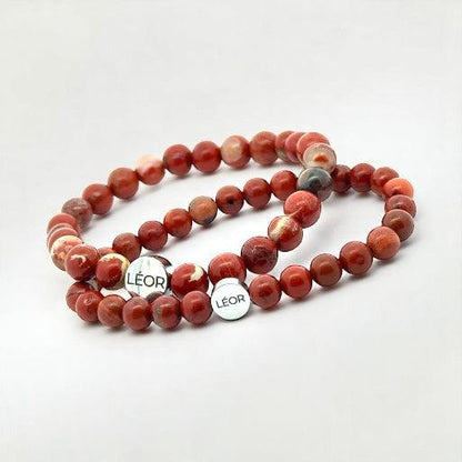 Roter Jaspis Perlenarmband LÉOR - WEARLÉOR
