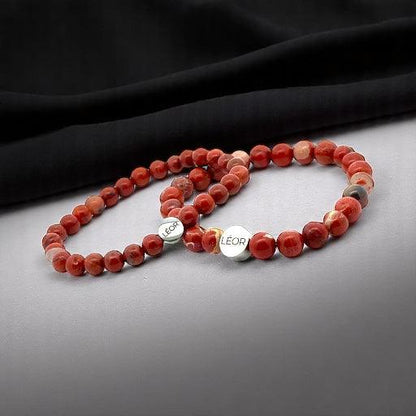 Roter Jaspis Perlenarmband LÉOR - WEARLÉOR