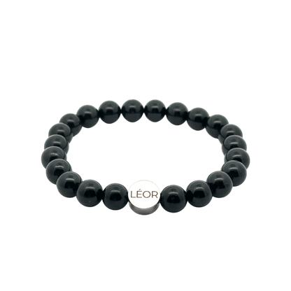 Schwarzer Turmalin Perlenarmband LÉOR - WEARLÉOR
